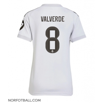 Billige Fotballdrakt Real Madrid Federico Valverde #8 Replika Hjemmedrakt Dame 2025-26 Kortermet